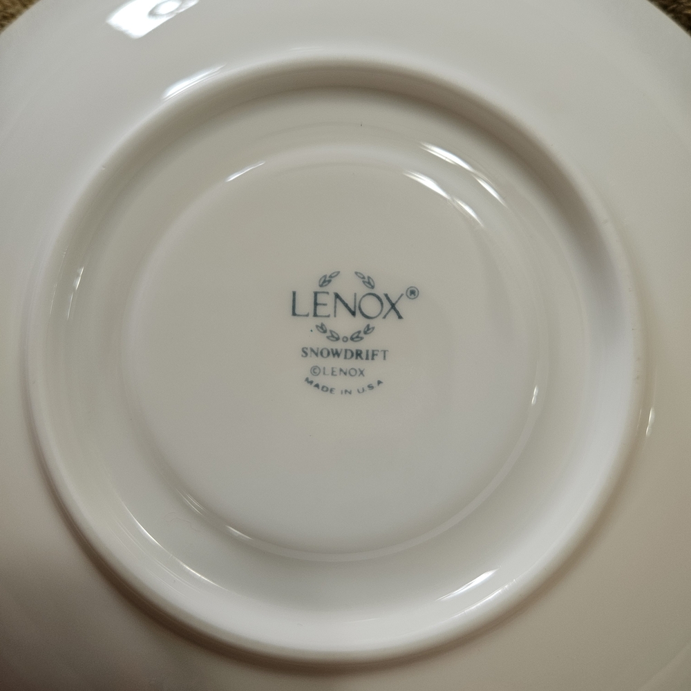 Lenox Snowdrift Solid White Saucer Vintage Made in USA - Picture 6 of 12